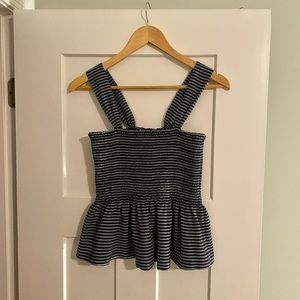 Madewell Texture and Thread Smocked Peplum Tank-Women’s size M